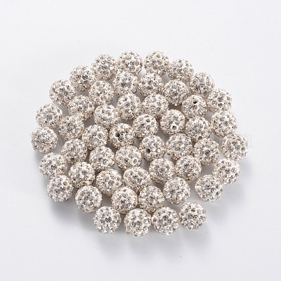 Polymer Clay Rhinestone Beads&nbsp;RB-H284-8MM-001-1