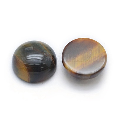 Natural Tiger Eye Cabochons&nbsp;G-P393-R12-10mm-1