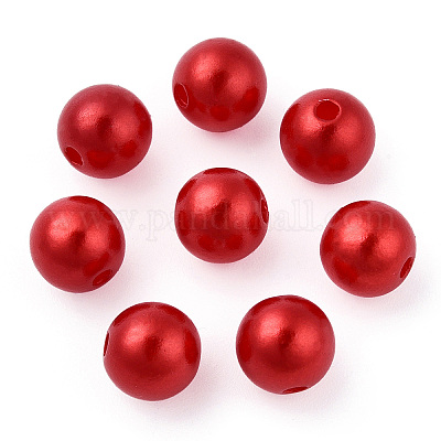 Spray Painted ABS Plastic Imitation Pearl Beads&nbsp;OACR-T015-05B-13-1