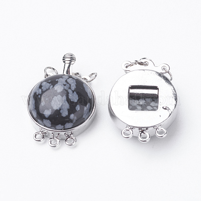 Natural/Synthetic Mixed Stone Box Clasps&nbsp;G-E427-P-1