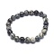 Natural Netstone Bead Stretch Bracelets, Round, Inner Diameter: 2 inch~2-1/8 inch(5.2~5.5cm), Bead: 10mm