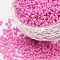 Baking Paint Glass Seed Beads, Hot Pink, 6/0, 4~5x3~4mm, Hole: 1~2mm, about 450pcs/50g, 50g/bag, 18bags/2pound