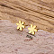 304 Stainless Steel Stud Earrings, Golden, Flower, 8mm