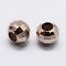 925 Sterling Silver Beads Spacer, Faceted, Round, Rose Gold, 6x5mm, Hole: 2.4mm