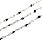 Brass Dapped Chains, with Enamel, with Spool, Soldered Lead Free & Cadmium Free, Platinum, Black, 4x2x1mm