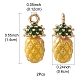 2Pcs Brass Enamel Charms&nbsp;KK-YW0001-82-3