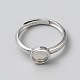 925 Sterling Silver Adjustable Ring Components&nbsp;DIY-WH0888-141P-01-1