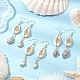 3Pairs Brass & Shell Dangle Earrings&nbsp;EJEW-JE06323-1