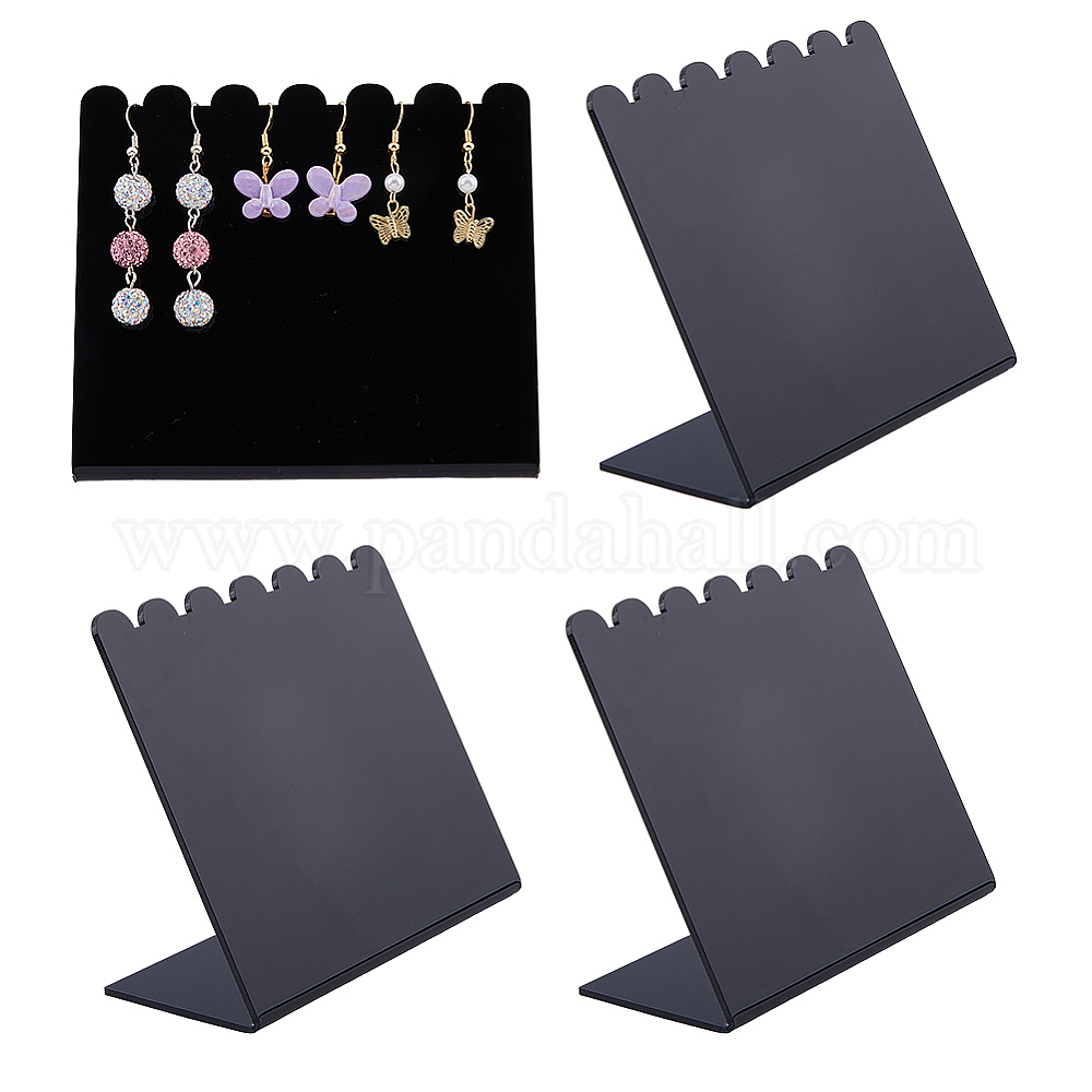 Velvet Earring Display Card - 50 Pcs Black Plastic Stud Holder for Velvet Earring Display Card - 50 Pcs Black Plastic Stud Holder for