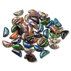 Imitation Jade Glass Cabochons, Half Round, Mixed Color, 7x14x2.5mm