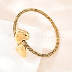 304 Stainless Steel Mesh Chain Bangles for Women&nbsp;BJEW-D460-05G