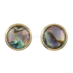 3 Pairs Flat Round Natural Paua Shell Stud Earrings for Women&nbsp;EJEW-JE07126