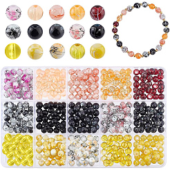 450Pcs 15 Style Drawbench Glass Beads Strands&nbsp;DGLA-PH0001-11