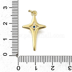 Brass Micro Pave Clear Cubic Zirconia Pendants&nbsp;ZIRC-I070-020G