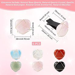 6Pcs Heart Gemstone Car Air Vent Clips&nbsp;AJEW-PH00496-05
