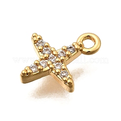 Brass Micro Pave Cubic Zirconia Charms&nbsp;KK-B152-27B-G