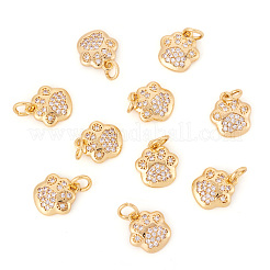 Brass Micro Pave Clear Cubic Zirconia Charms&nbsp;X1-RJEW-T063-38G-NF