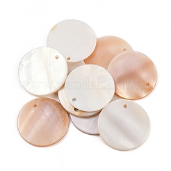 Dyed Natural Flat Round Shell Pendant&nbsp;SHEL-P003-06A