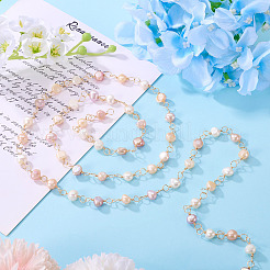 Handmade Cultured Freshwater Pearl Beaded Chains&nbsp;AJEW-TA0001-94