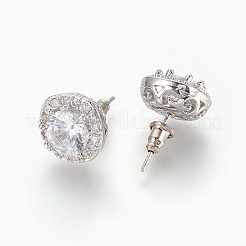 Cubic Zirconia Stud Earrings&nbsp;X-EJEW-P167-07P