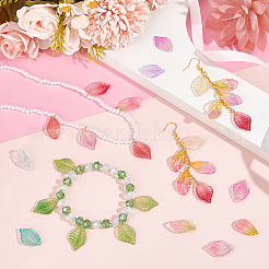 140Pcs 14 Color Autumn Theme Two Tone Spray Painted Glass Pendants&nbsp;GLAA-GA0001-84