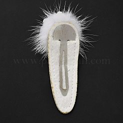 Christmas Snowflake Glitter Gretel Fabric with PU leather Snap Hair Clips&nbsp;PHAR-G006-06P