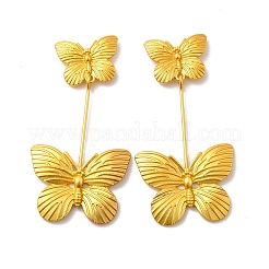 Butterfly Brass Dangle Stud Earrings&nbsp;EJEW-H156-02G