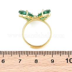 Brass Micro Pave Cubic Zirconia Finger Rings&nbsp;GL-CBA65A8-01G-13