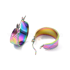 Ion Plating(IP) 304 Stainless Steel Thick Hoop Earrings for Women&nbsp;EJEW-P198-04MC