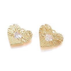 Brass Micro Pave Cubic Zirconia Pendants&nbsp;ZIRC-G166-10G