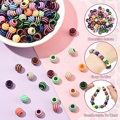 300Pcs Spray Painted Acrylic European Beads&nbsp;SACR-YW0001-94A