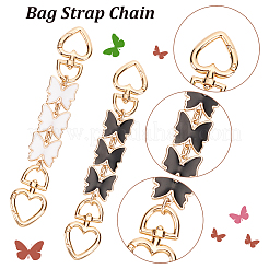 2Pcs 2 Colors Butterfly Alloy Enamel Bag Strap Extender&nbsp;FIND-WR0007-24