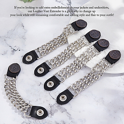 5Pcs Iron & Imitation Leather Waistcoat Extension Chain&nbsp;FIND-FH0010-92A