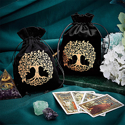 1Pc Tree of Life Pattern Velvet Packing Pouches&nbsp;TP-DJ0001-01A