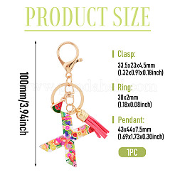 Fruit Series Letter Resin Keychains&nbsp;KEYC-TAC0033-02X