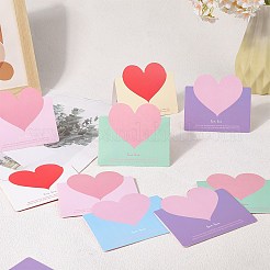 30Pcs 6 Colors Heart Greeting Cards&nbsp;AJEW-DJ0002-23