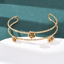 304 Stainless Steel Cuff Bangles for Women&nbsp;BJEW-P377-03G