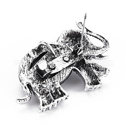 Elephant Alloy Rhinestone Brooch&nbsp;PALLOY-N166-001-A01-RS