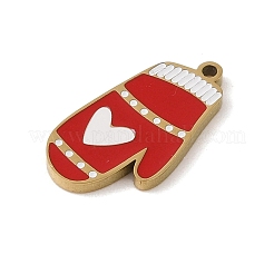 Christmas Theme Ion Plating(IP) 304 Stainless Steel Enamel Pendants&nbsp;STAS-Z083-06G-06