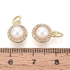 Brass Micro Pave Clear Cubic Zirconia Charms&nbsp;KK-N287-26G