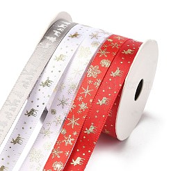 10M  5 Colors Hot Stamping Christmas Polyester Ribbons Set&nbsp;LS-OCOR-XCP0002-03