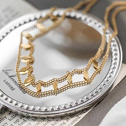 Rhombus Hollow Diamond 304 Stainless Steel Choker Necklaces&nbsp;FS-WGEDF7A-01