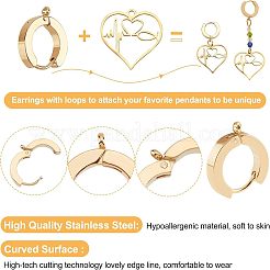 12 Pcs 304 Stainless Steel Huggie Hoop Earrings Findings&nbsp;STAS-UN0032-25