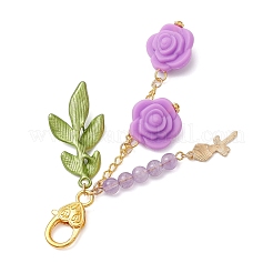 Silicone Rose Pendant Decorations&nbsp;HJEW-JM02590-01