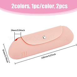 2Pcs 2 Colors Silicone Storage Bag for Cosmetics&nbsp;AJEW-HY0001-62