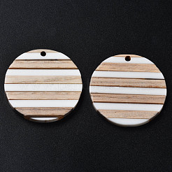 Stripe Resin & Wood Pendants&nbsp;RESI-N025-017A-B01