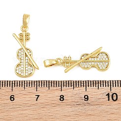 Brass Micro Pave Clear Cubic Zirconia Pendants&nbsp;CU-CBABDE1-16G