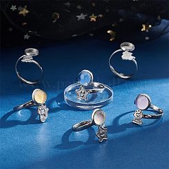 DIY Flat Round Blank Dome Cuff Ring Making Kit&nbsp;STAS-UN0039-46