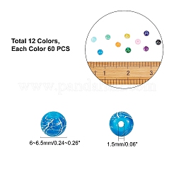 720Pcs 12 Colors Drawbench Glass Beads Strands&nbsp;DGLA-PH0002-08