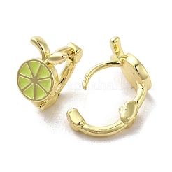 Lemon Shape Rack Plating Brass Hoop Earrings&nbsp;EJEW-A031-09G